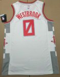 NBA 0 Westbrook Rockets 19-20 City Maillot blanc imprimé